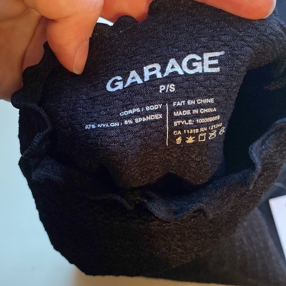 Garage black mock neck crop top, size S, black - Picture 4 of 5